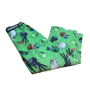 Minecraft Boys Green Character Pajama Pants Size M 6/8